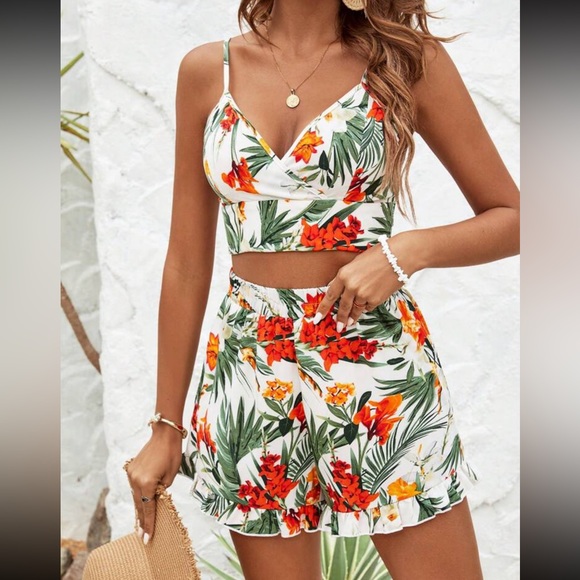 Boho print shorts and crop top set - Picture 5 of 6